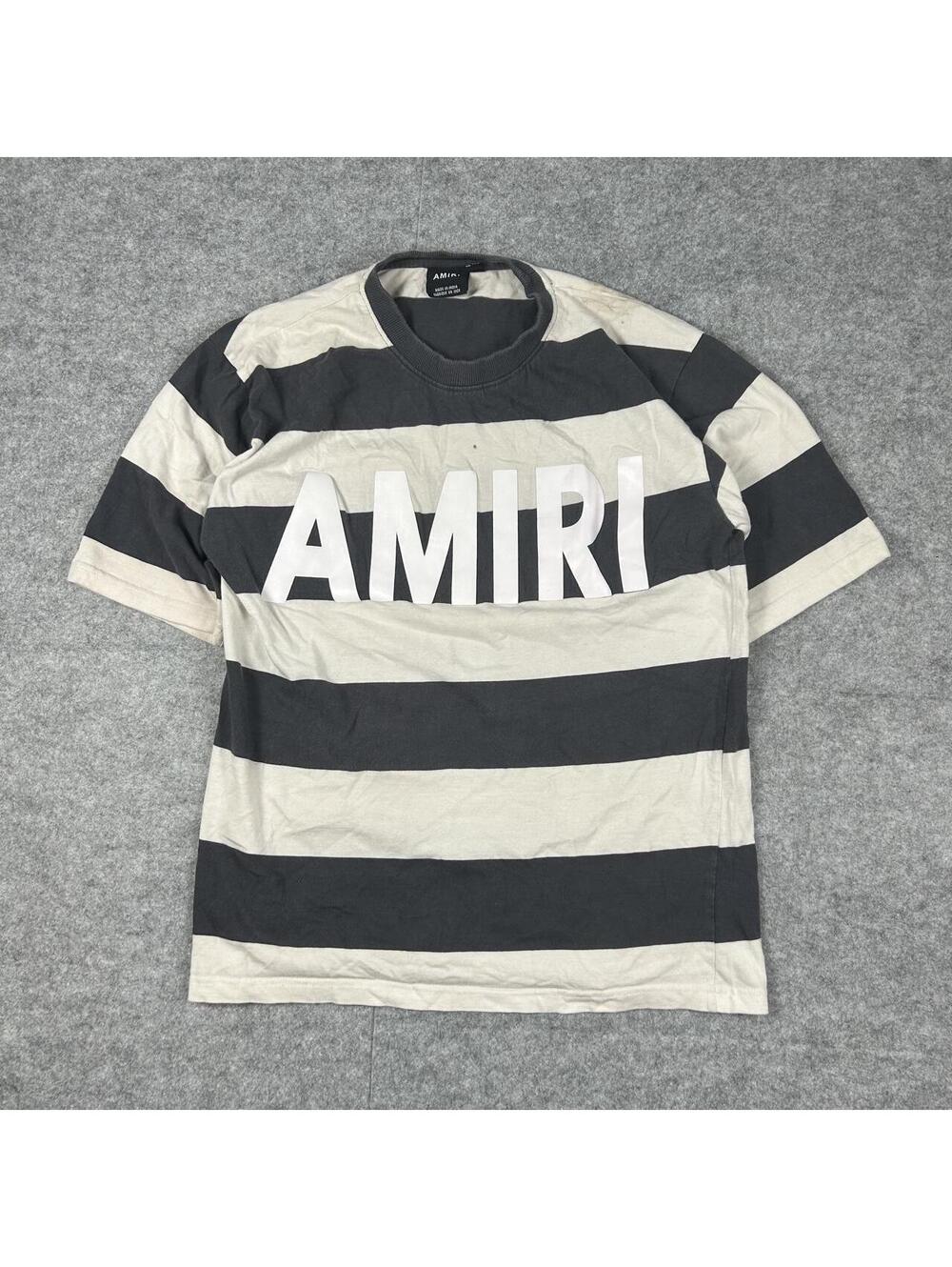 AMIRI NEW YORK Striped Designer T Shirt Size XL